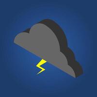 Isometric Style of thundercloud vector