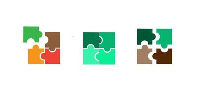 Teamwork concept, people connecting piece puzzle elements with design modern vector