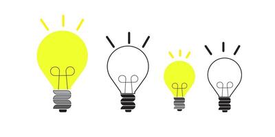 The light bulb is full of ideas And creative thinking, analytical thinking for processing. Light bulb icon .with four design illustration. vector