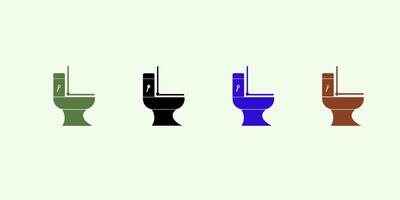 Home efficiency toilet icon set with multi-colored vector