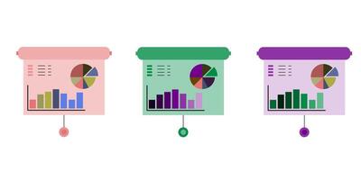 Economics strategy, analysis of sales, statistic, data statistic illustration set or collection for banner, landing web page. Analyst hand collect data and analyse business, with three design vector