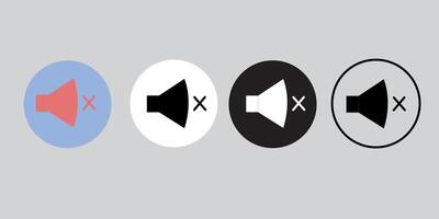 Sound Icon - Sound Off Icon Design Flat Style Symbol, Mute Button Speaker Isolated background vector