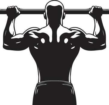 hombre hacer dominadas. vector