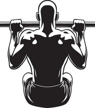 hombre hacer dominadas. vector