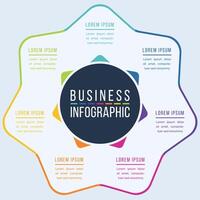 Infographic business design 7 steps, objects, elements or options business information circle infographic template vector