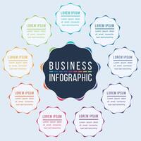Infographic template 9 steps, objects, elements or options business information circle infographic design vector