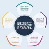 5 Options Infographic circle design 5 steps, objects, elements or options information business infographic template vector