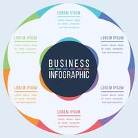 Business Infographic design 6 Steps, objects, elements or options infographic circle template for business information vector