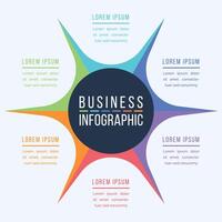 Circle Infographic design 6 steps, objects, elements or options business information infographic template vector