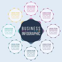 Infographic template 8 steps, objects, elements or options business information circle infographic design vector