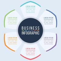 6 Options Infographic circle design 6 steps, objects, elements or options information business infographic template vector
