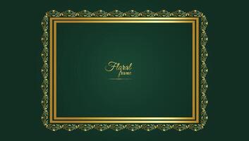 Gold frame beautiful retro background design and pattern Frame vector