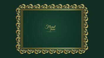 Gold frame beautiful retro background design and pattern Frame vector