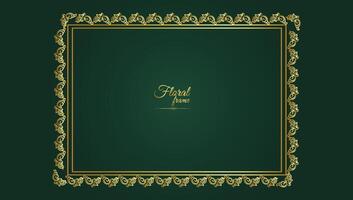 Gold frame beautiful retro background design and pattern Frame vector