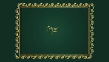 Gold frame beautiful retro background design and pattern Frame vector