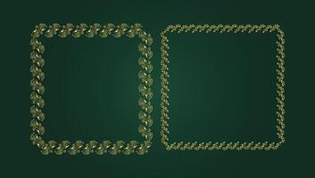 Gold frame beautiful retro background design and pattern Frame vector