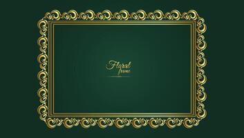 Gold frame beautiful retro background design and pattern Frame vector