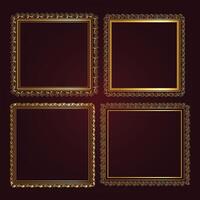 Gold frame beautiful retro background design and pattern Frame vector