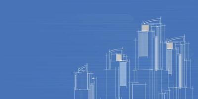 abstract architectural drawing that captures the essence of a cityscape and skyline in a unique and creative design. vector