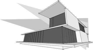 3D Architectural Perspective and Sketch Designs vector
