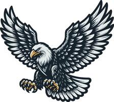 an eagle with its wings spread out vector