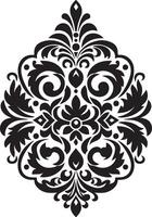 a black and white design with a floral pattern vector