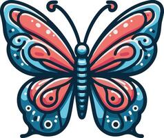a colorful butterfly with blue and red wings vector