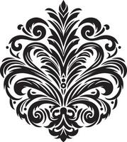 a black and white design with a floral pattern vector