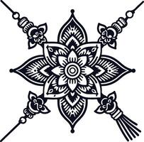 a black and white design with a floral pattern vector