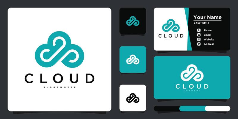 Cloud logo design with creative shape concept. Premium