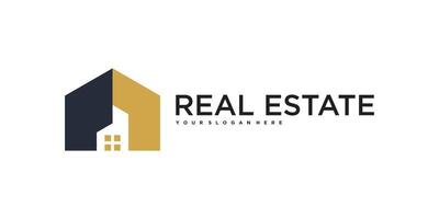 Real estate design template logo for construction architecture building. Premium vector