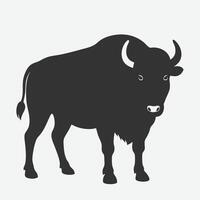 Majestic Buffalo Silhouette , Capturing the Essence of the Wild vector