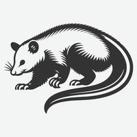 Stunning Possum Silhouette, Captivating Wildlife Art in Shadow Form vector