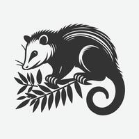 Stunning Possum Silhouette, Captivating Wildlife Art in Shadow Form vector