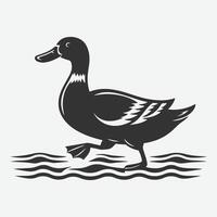 Captivating Duck Silhouette Art, A Stunning Collection of Serene Avian Shadows vector