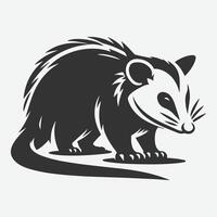 Stunning Possum Silhouette, Captivating Wildlife Art in Shadow Form vector