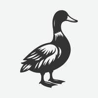 Captivating Duck Silhouette Art, A Stunning Collection of Serene Avian Shadows vector