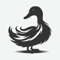 Captivating Duck Silhouette Art, A Stunning Collection of Serene Avian Shadows vector
