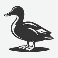 Captivating Duck Silhouette Art, A Stunning Collection of Serene Avian Shadows vector