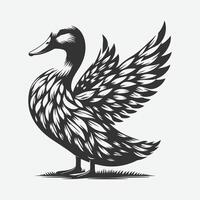 Captivating Duck Silhouette Art, A Stunning Collection of Serene Avian Shadows vector
