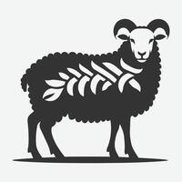 Majestic Sheep Silhouette, A Stunning Representation of Serenity and Grace vector