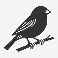 Majestic Finch Silhouette, Capturing the Grace and Elegance in Shadow vector