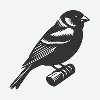 Majestic Finch Silhouette, Capturing the Grace and Elegance in Shadow vector