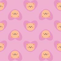 Seamless pattern with cute cartoon bears, for fabric prints, textiles, gift wrapping paper. children's colorful , flat style vector