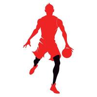Grunge Basketball player black color silhouette isolated white background vector