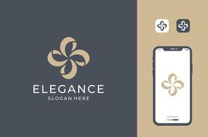 unique flower logo design vector