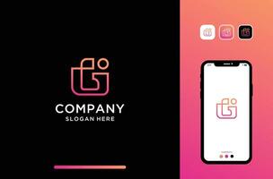 letter or initial g and i logo design. vector
