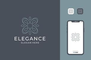 luxurious line art logo design for beauty products vector