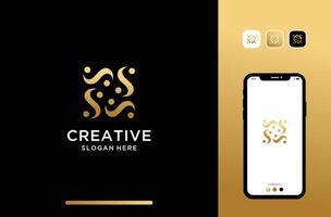 illustrations s logo design, abstract s shape in golden color. vector