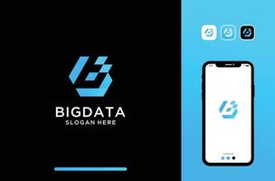 illustration of letter or initial b logo design. perfect for data technology. vector